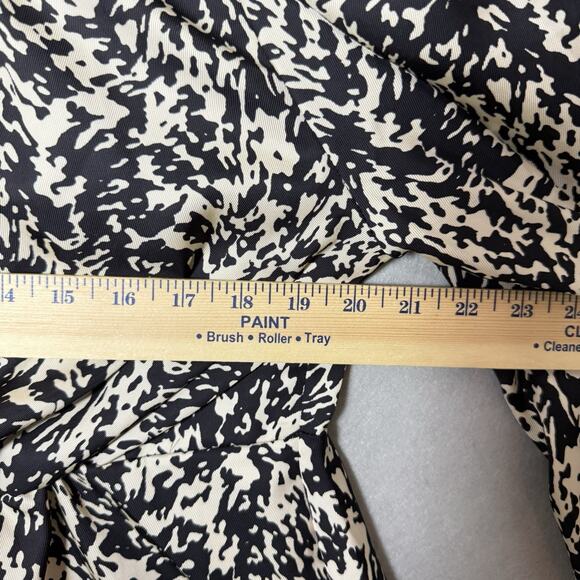 Gibson Latimer Black and Beige Long-Sleeve V-neck Blouse Size L - Picture 9 of 11